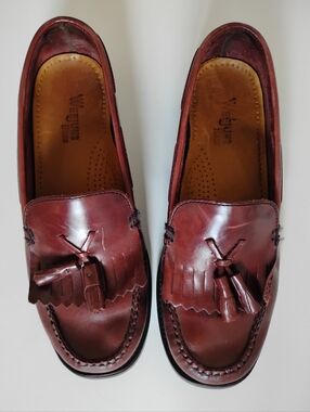 GH Bass Weejuns Marietta Leather Kiltie Tie Tassel Loafers Brown Classic Size 7W